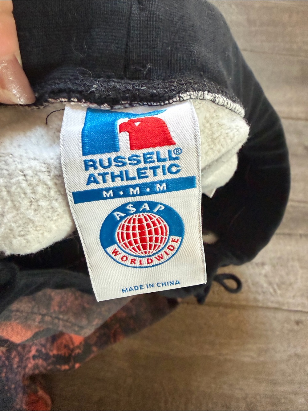 Russell Athletic Light Orange and Black Skull Print Joggers - Picture 7 of 7
